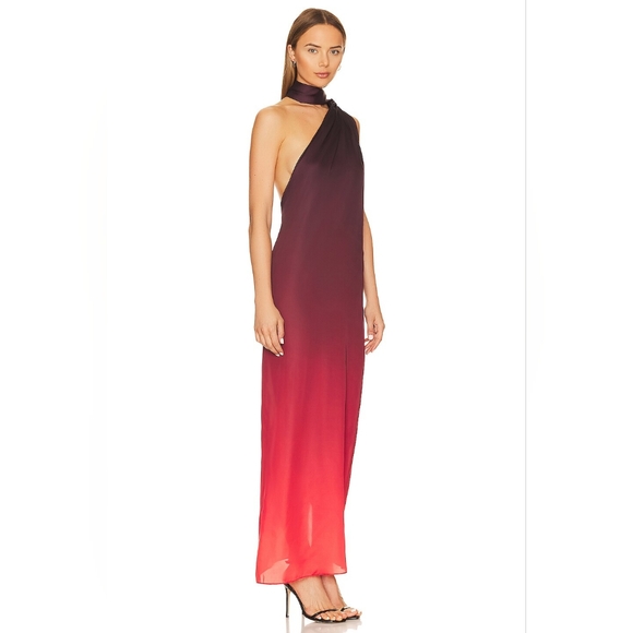 2S. NWT BAOBAB X REVOLVE ARI MAXI DRESS IN WINE OMBRE - Picture 3 of 6